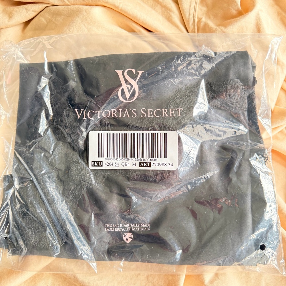 Victoria's Secret Black satin slip in Packaging